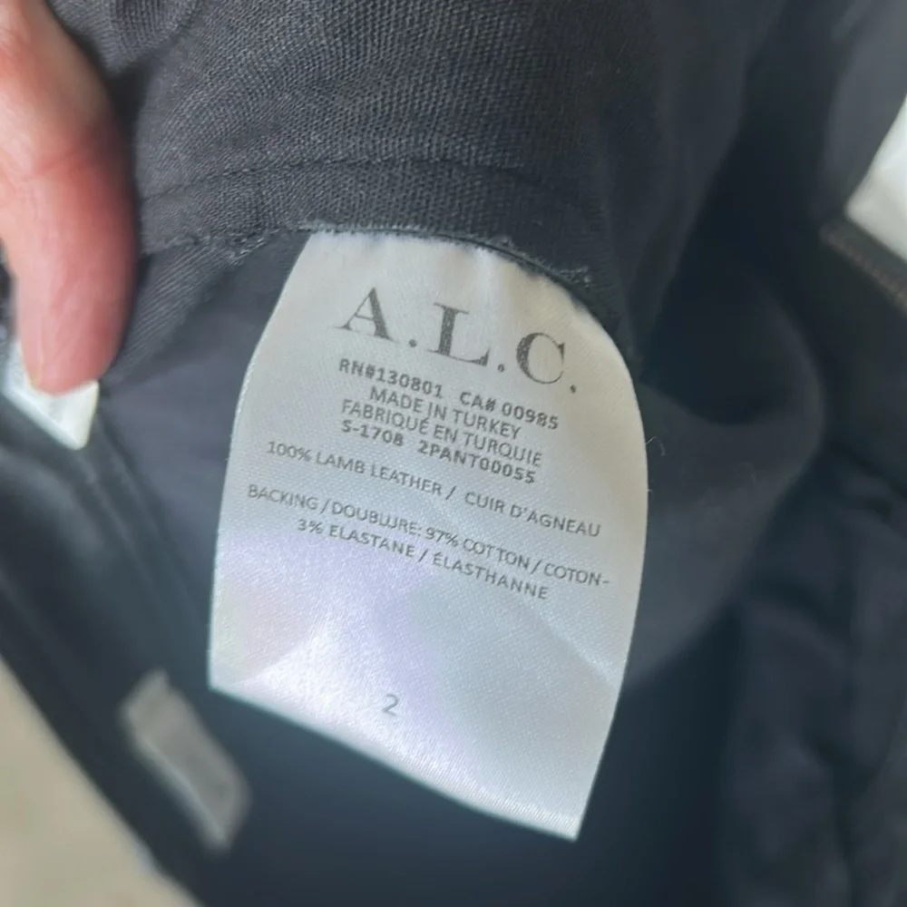 A.L.C. ‘Dent’ Black Lace-Up Leather Pants Size 2 - Picture 10 of 14
